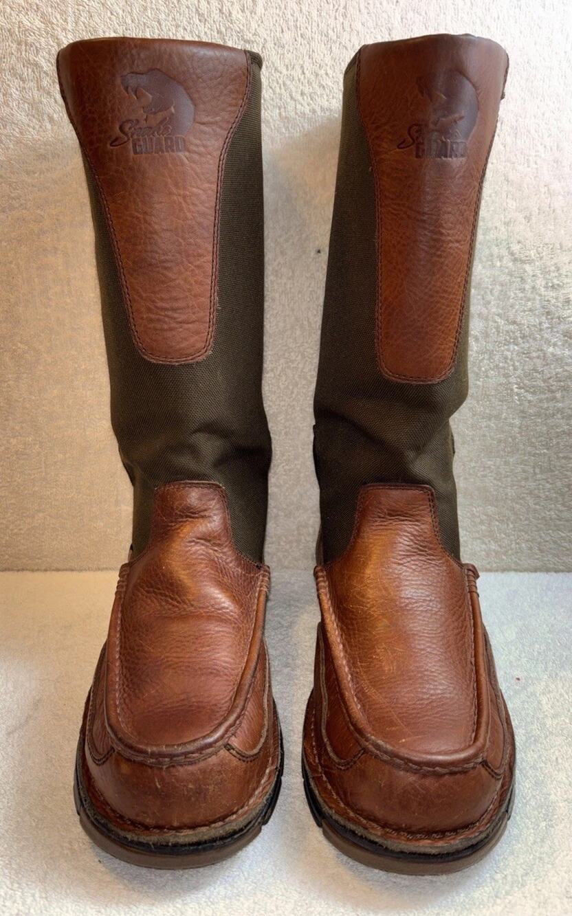 Georgia Brown Boots Waterproof Pull-on SnaKe Guard Men 14” Size 11.5 M